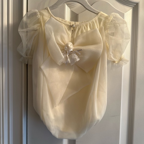 Petite Maison Kids
Girls' Bella Buttermilk Tulle Romper with Faux Pearl Beading - Picture 2 of 6